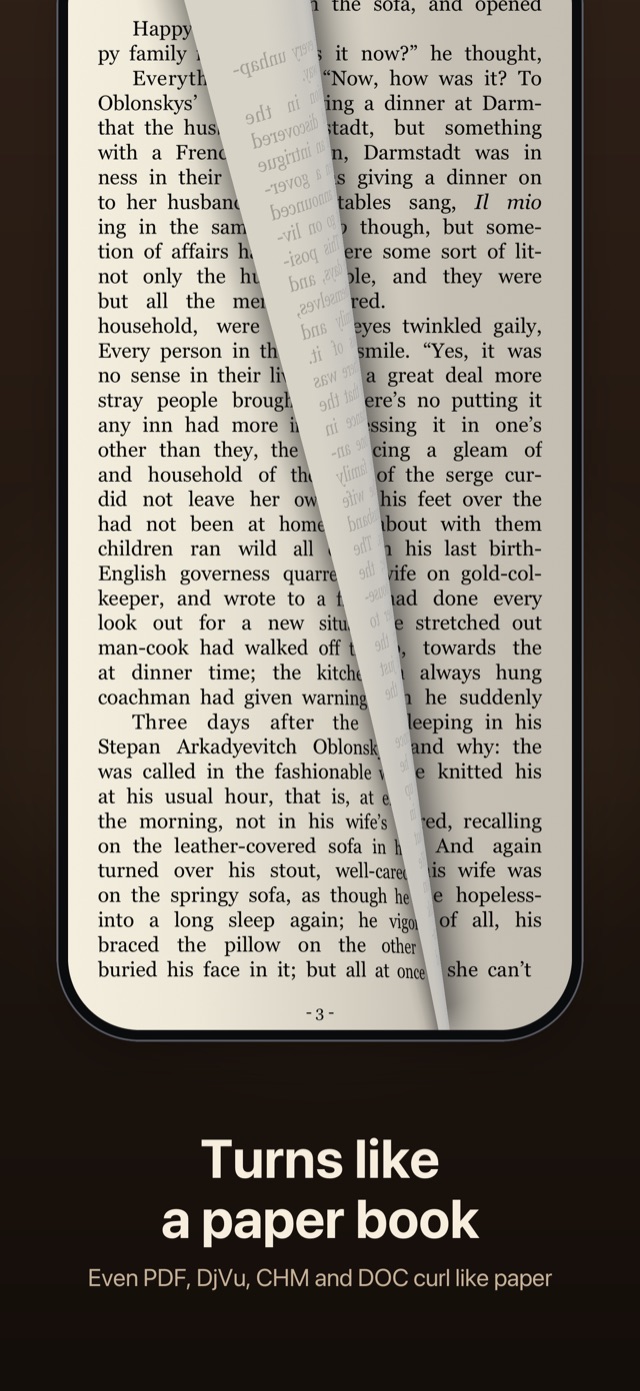 Reading a book with a page curl